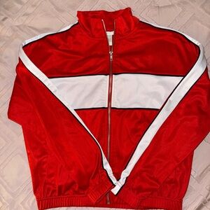 Forever 21 Vibrant Red Zip-Up Track Jacket